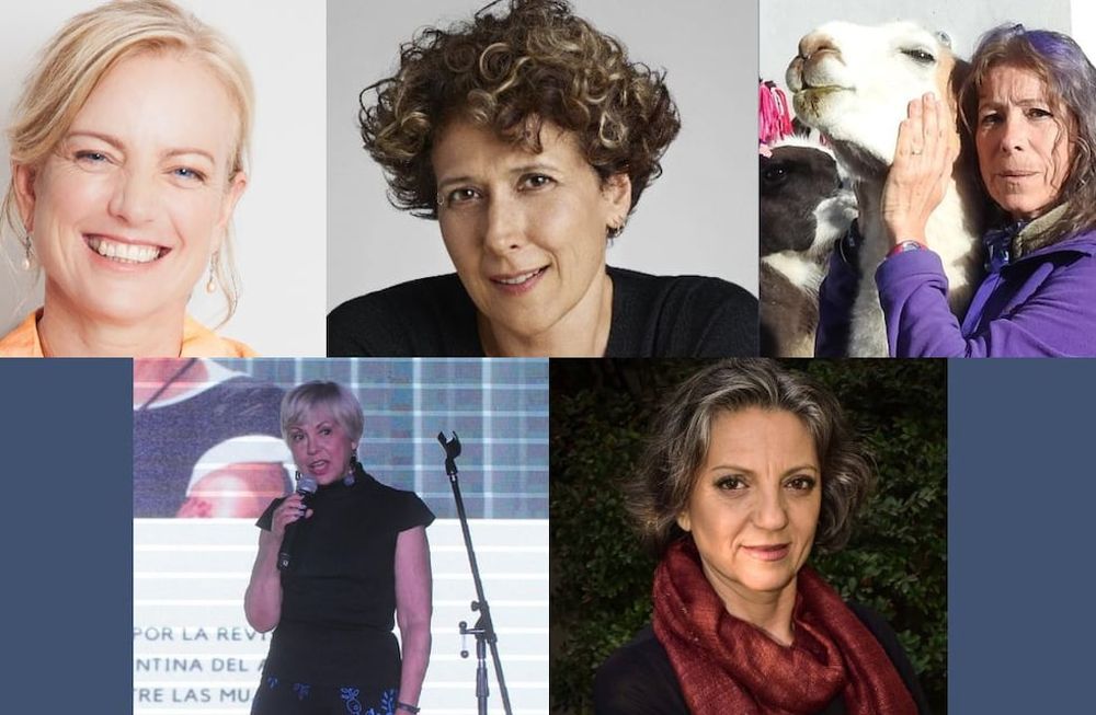 Científicas argentinas galardonadas: Karen Hallberg, física; Andrea Gamarnik, viróloga; Bibiana Vilá, bióloga; Gloria Dubner, astrofísica y Sandra Díaz, bióloga.
