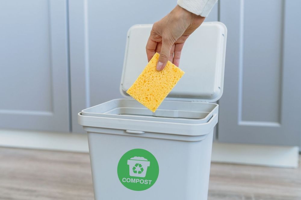 Guardá una esponja seca en el tacho de basura el truco simple que elimina olores y humedad (1)