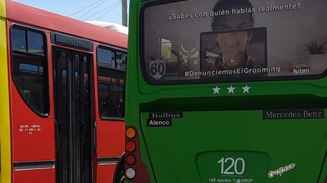 Los Andes | Los colectivos de Mendoza llevarán en sus lunetas una impactante campaña para concientizar sobre el Grooming. Además, personal de cada grupo será capacitado en la temática. Foto: Prensa Autam.