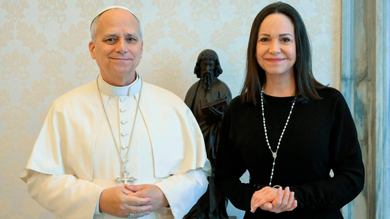 María Corina Machado se reunió con el papa León XIV en el Vaticano.