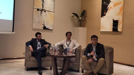 Santiago Carrilero, Matías Lara y Juan Ignacio Brennan, ejecutivos de la empresa Max Capital.- Gentileza