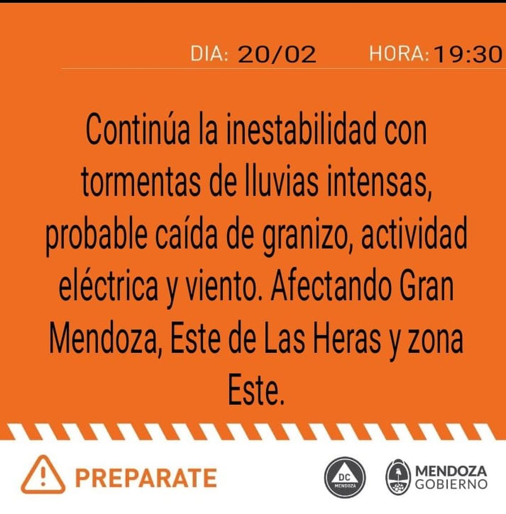 Alerta por tormentas con granizo