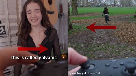 Una influencer alteró su equilibrio con un joystick y estímulos eléctricos.&nbsp;