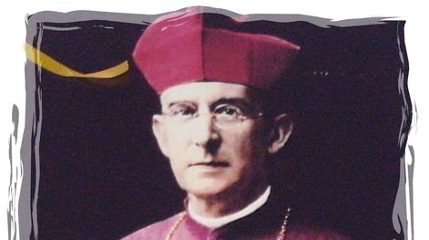 Monseñor José Aníbal Verdaguer Corominas, primer obispo de Mendoza. Durante su obispado bendijo la entrada del Arco Desaguadero y también introdujo la bendición de los frutos en los actos vendimiales. / Gentileza
