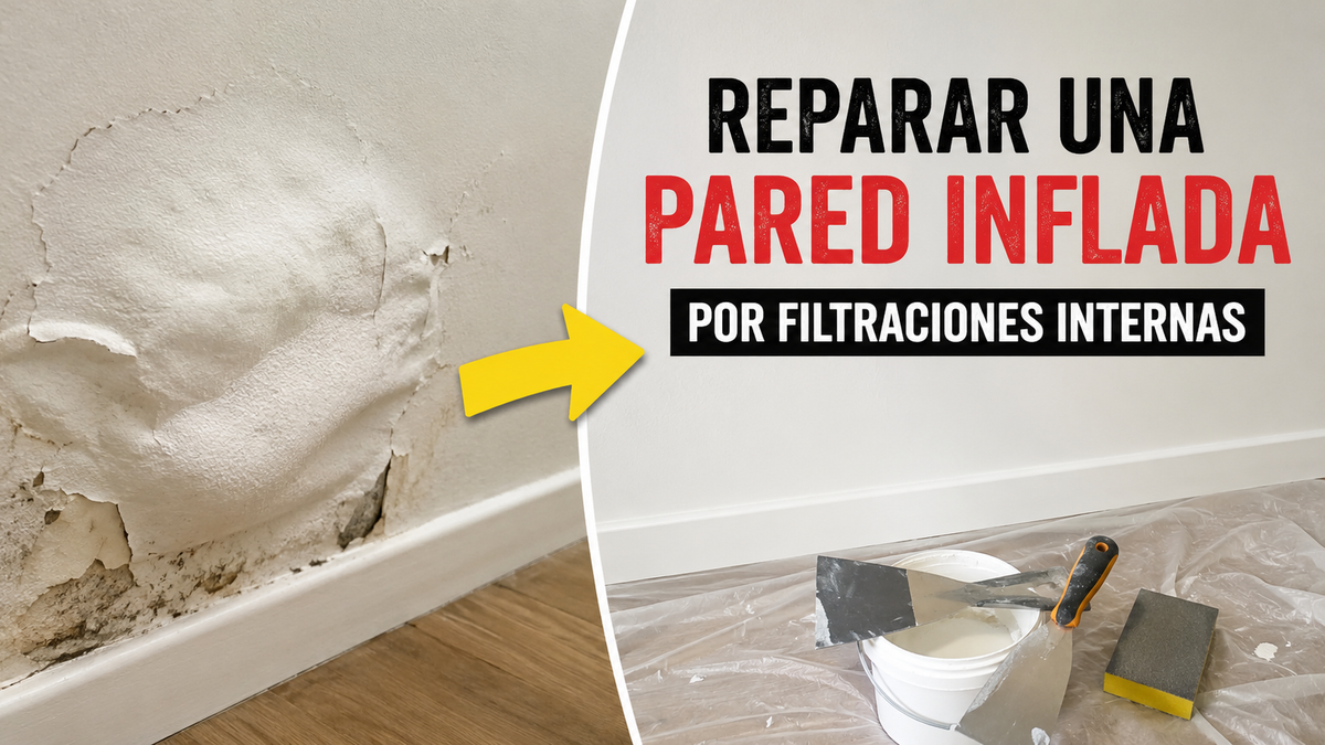 Qué puedo hacer para reparar una pared inflada por filtraciones internas