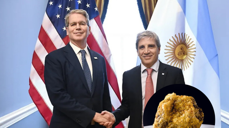 El secretario del Tesoro de los Estados Unidos, Scott Bessent, y Luis Caputo, ministro de Economía argentino.