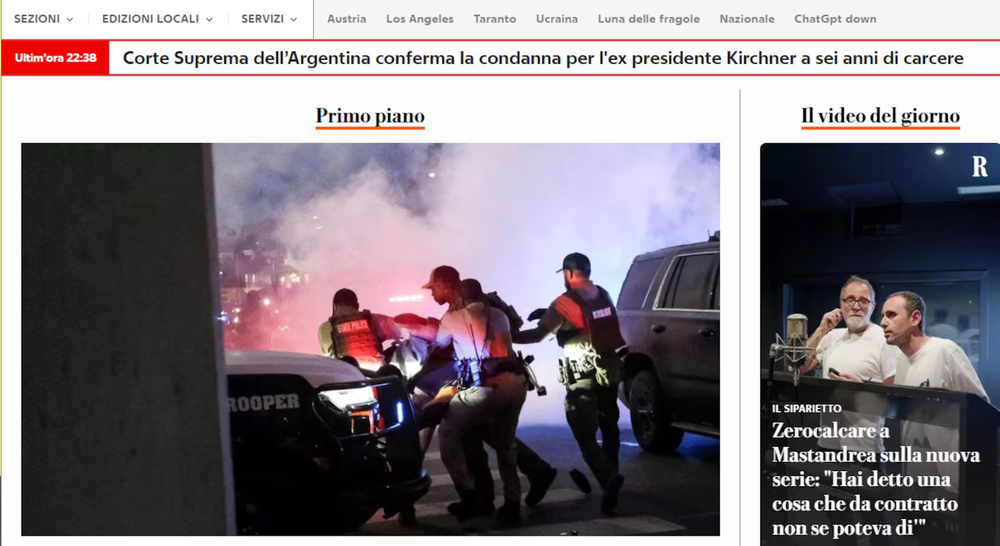 La portada de La Reppublica.