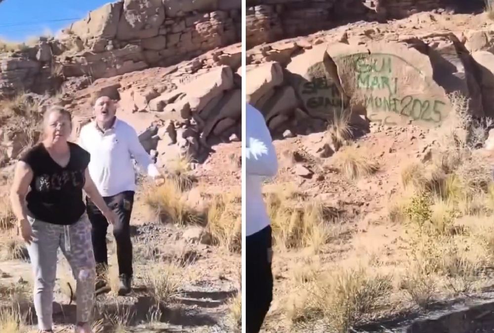 Indignación: turistas vandalizaron las piedras del dique Potrerillos y fueron escrachados en redes