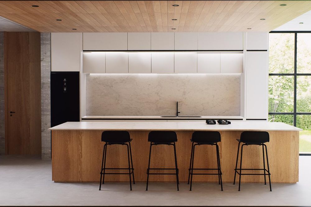 Casa Bura, es una vivienda de líneas puras donde el hormigón y la madera se unen.
