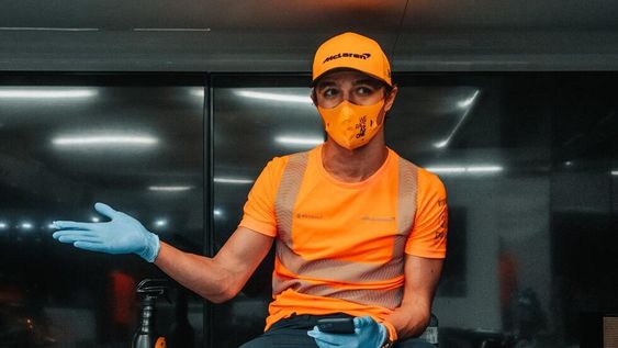 El casco que le pintaron a Norris para Silverstone