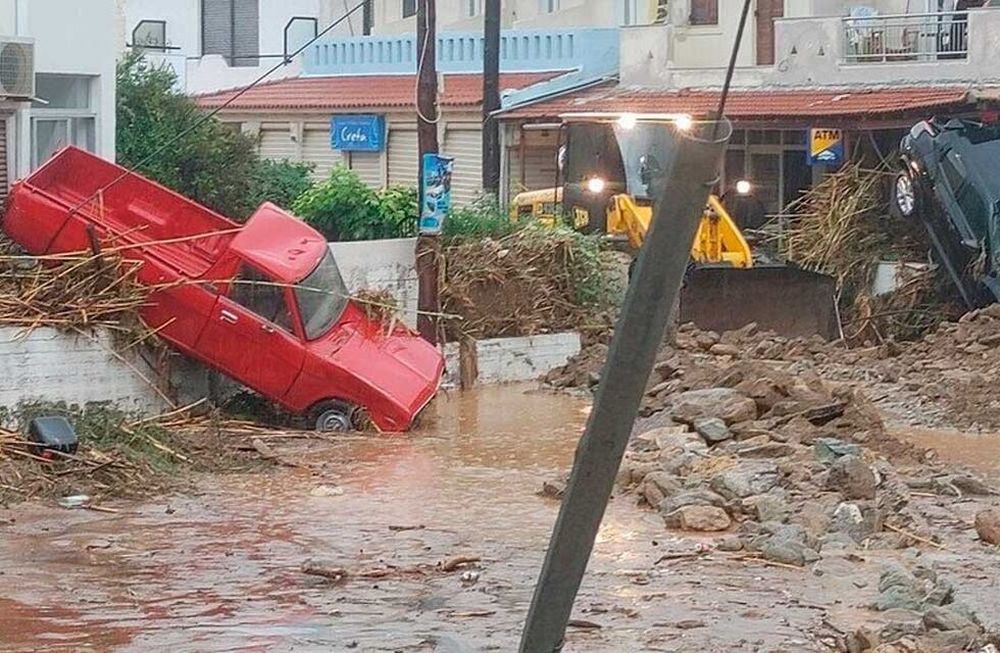 Las inundaciones en la isla griega de Creta son preocupantes.