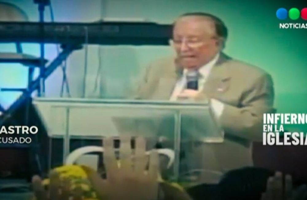 Hugo Caupolican Castro Rojas, pastor de un templo de San Isidro, estaba prófugo de la Justicia -acusado por abuso sexual- y fue detenido en una clínica de Godoy Cruz. (Imagen de TV / Telefé)