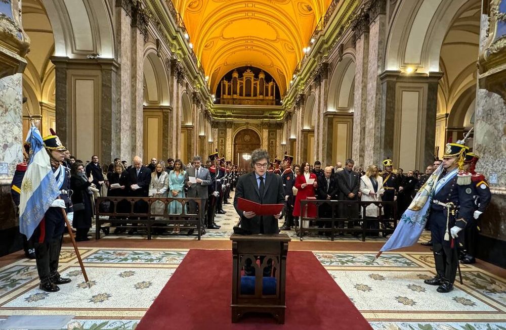 Javier MIlei en el Tedeum de la Catedral de Buenos Aires
