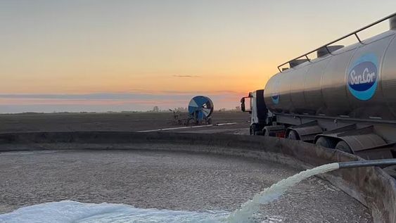 Sancor ya había alertado sobre la paralización casi total de sus operaciones debido a un bloqueo impuesto por Atilra. Derramaron 100.000 litros de leche. - Captura de video