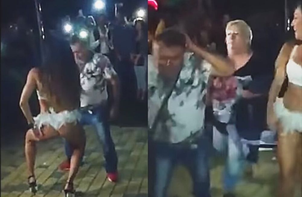Video: decidió bailar con una stripper, pero le costó caro cuando apareció su esposa