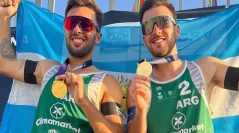 Leo Aveiro (N°1) y Bautista Amieva (N°2), campeones en Italia.