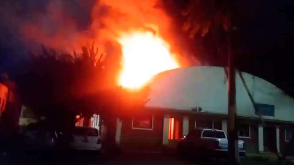 Incendio en el Ministerio de Seguridad.