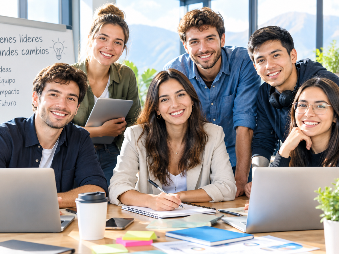 Cambios. El liderazgo juvenil se construye a través de la colaboración, la creatividad y el compromiso con un futuro compartido. En las organizaciones, potenciar sus capacidades implica crear espacios para que el talento individual se convierta en impacto colectivo. (Imagen generada con IA).