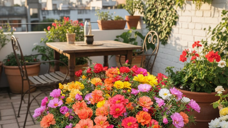 En la jardinería, las plantas del jardín como la Portulaca florecen siempre.