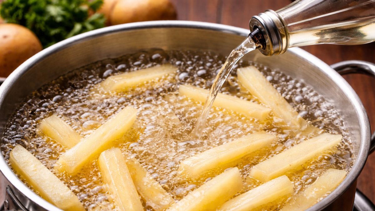 Por qué los cocineros recomiendan agregar vinagre al agua en las papas antes de freírlas