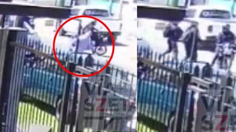 El robo fue ayer, pasadas las 13.30, antes del cierre de la actividad bancaria, frente al Registro del Automotor 4 de la calle José María Paz, lugar donde trabaja la víctima. Foto: Captura video