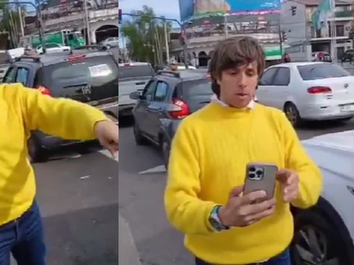 Robertito Funes discutió con vendedores ambulantes en un semáforo.
