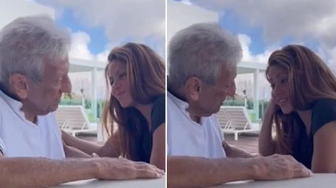 Shakira y un momento conmovedor con su padre, que cumplió 91 años (Captura de video / Instagram)