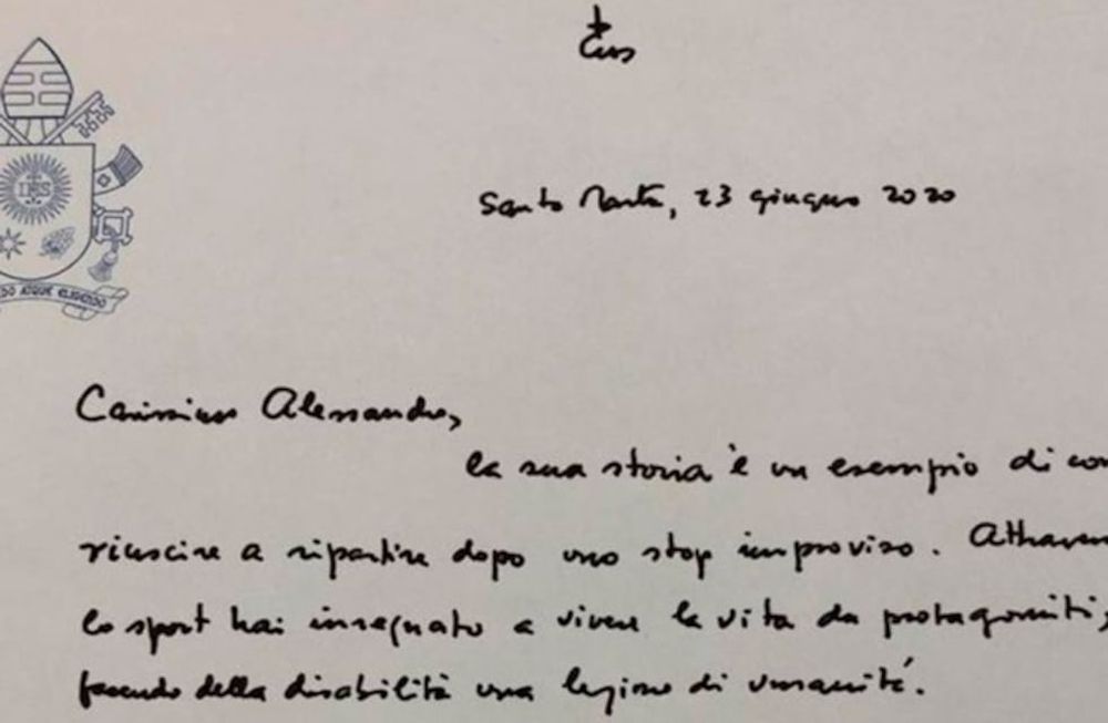 La carta del Papa Francisco a Zanardi