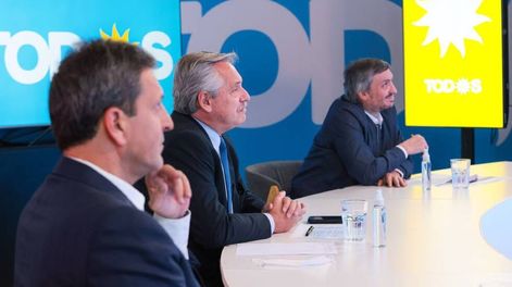 Los Andes | Alberto Fernández encabezó un encuentro virtual con precandidatos del Frente de Todos de todo el país (Prensa Sergio Massa)