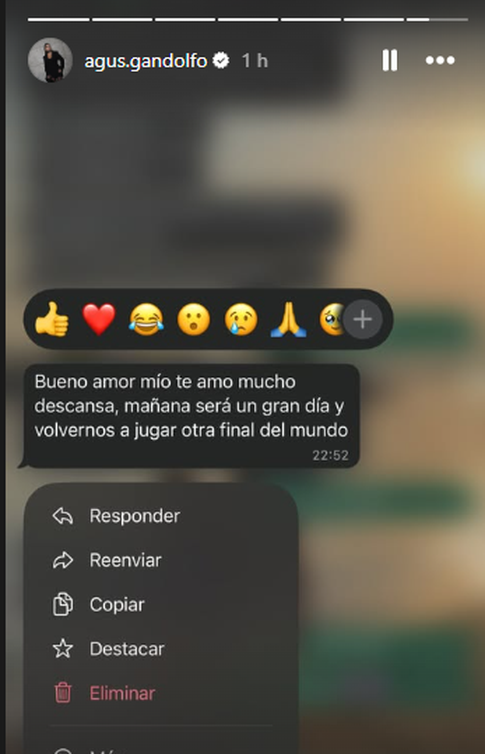 El mensaje de Agustina Gandolfo a Lautaro Martínez que predijo el resultado del partido.
