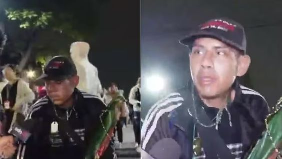 “La verdad he ofendido mucho a mi familia y extraño a mi novia, donde quiera que esté, contó el peregrino. Foto: Captura