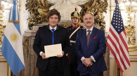 Javier Milei recibió a Peter Lamelas en Casa Rosada&nbsp;