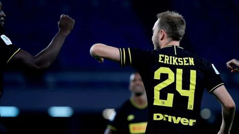 Christian Eriksen  anotó para el Inter de Milán el primer gol del fútbol italiano tras el parate por el coronavirus.