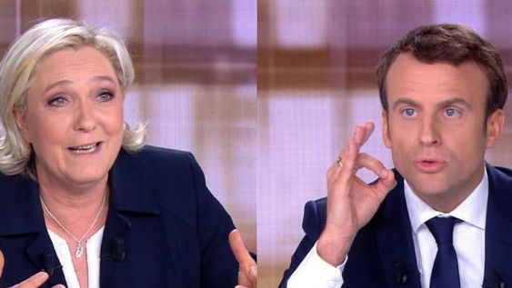 Le Pen y Macron
