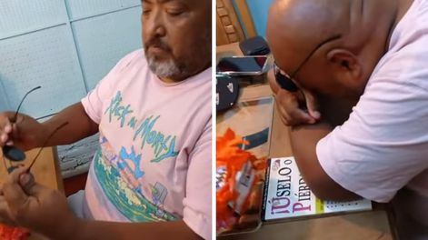 Un hombre daltónico se entristeció al comprobar el color de su piel después de colocarse lentes especiales.