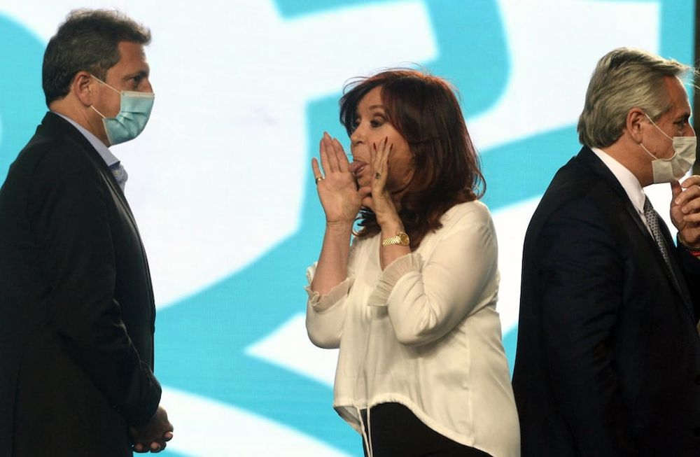 Sergio Massa, Cristina Fernández y Alberto Fernández. (La Voz/Archivo)