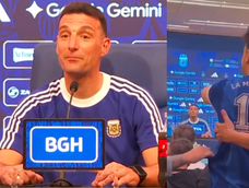 El insólito momento que vivió Scaloni en conferencia de prensa. El insólito momento que vivió Scaloni en conferencia de prensa.