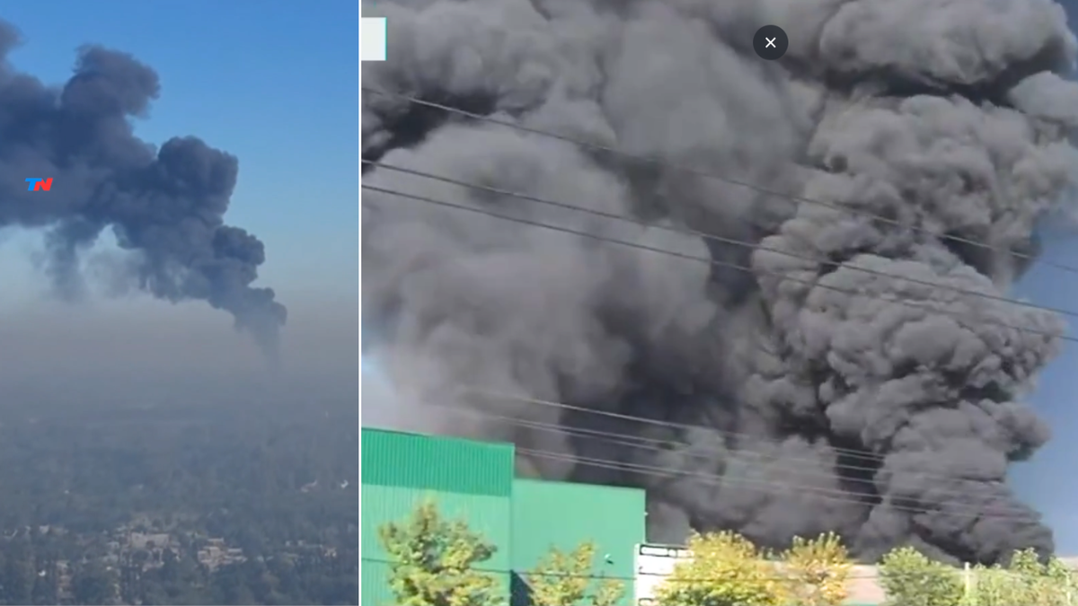 Impactante incendio en una pintureríaz: trabajan 25 dotaciones de bomberos