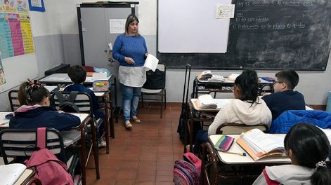 Medición del Censo de Fluidez Lectora en la Escuela Julio Lemos de Godoy Cruz.Foto: Orlando Pelichotti