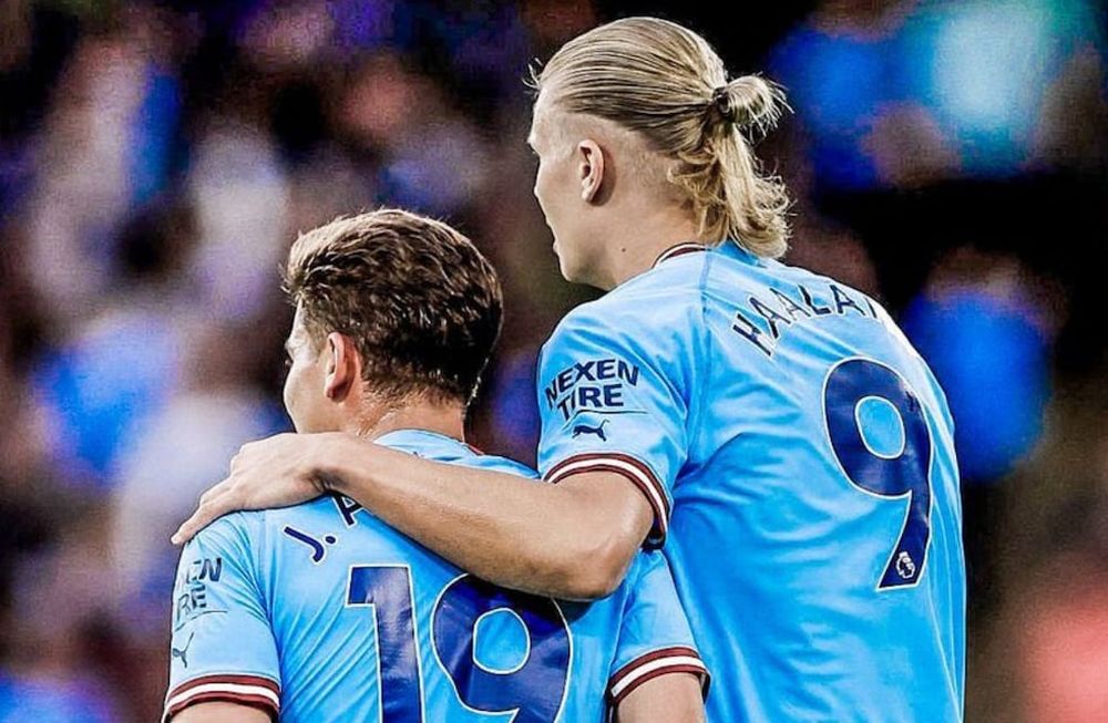 Álvarez y Haaland, la formula del gol del Manchester City. / Gentileza.