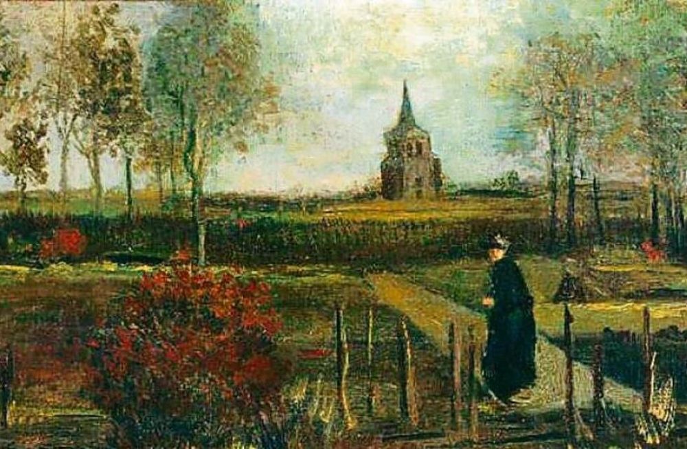 Jardín primaveral, la casa parroquial de Nuenen en primavera (1884).  (EFE)