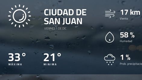 Pronóstico regional: así estará el tiempo en Ciudad de San Juan