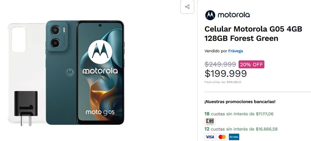 Motorola G05 en Frávega