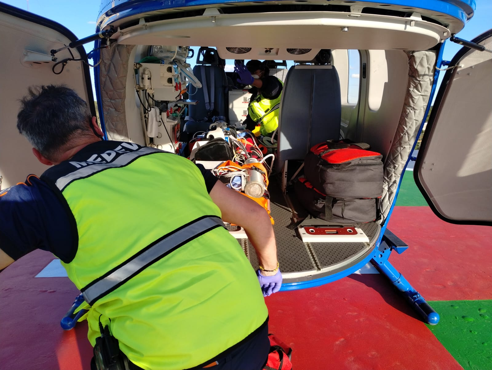 Trasladaron en helicóptero a una mujer de 71 años desde San Rafael al Hospital Central.