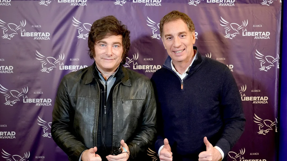 Javier Milei junto a Diego Santilli&nbsp; 