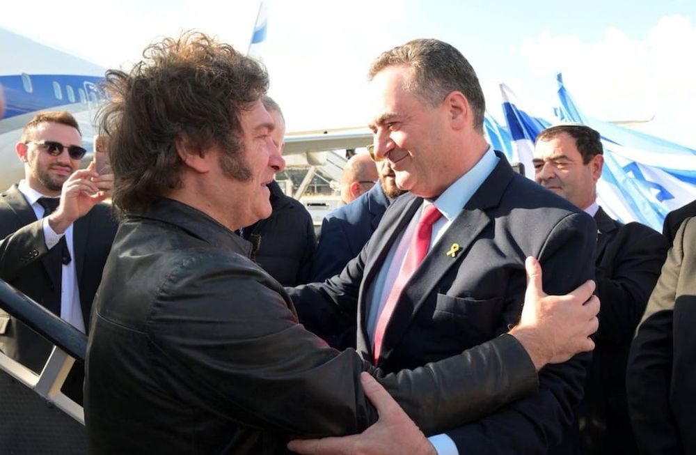 Javier Milei, tras aterrizar en Israel (Presidencia).