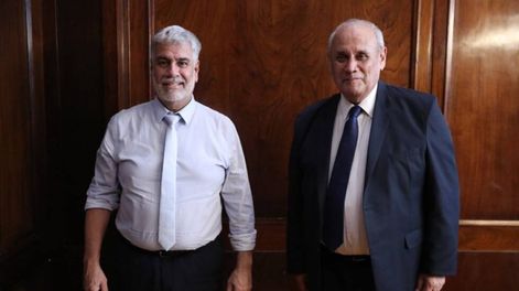 El titular de la Secretaría de Comercio Interior, Roberto Feletti y el Síndico General de la Nación, Carlos Montero.