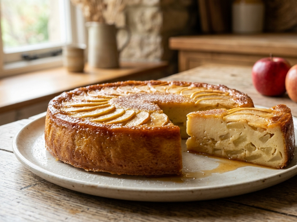 Probá esta receta fácil y rápida de flan de manzana.
