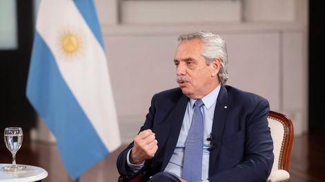 Alberto Fernández en China. (AP)