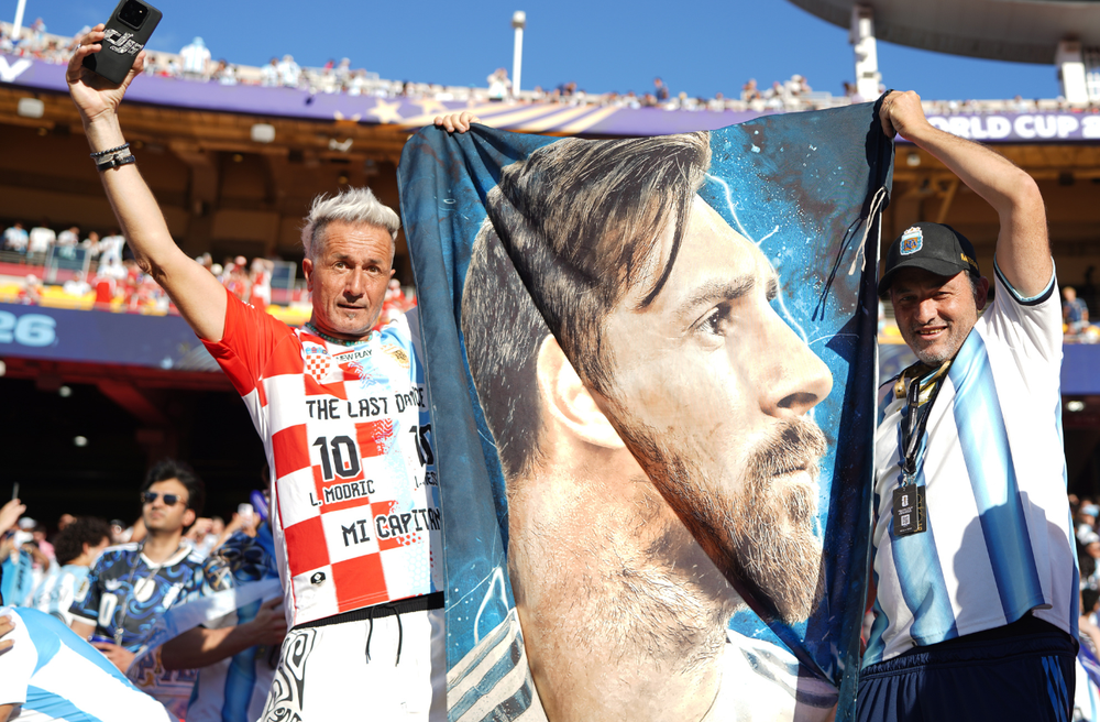 El color de los hinchas de la Selección Argentina ante Suiza